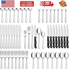 72-Piece Silverware Set for 12, Stainless Steel Flatware Cutlery Set For Home...