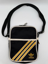 Borsa a tracolla vintage ADIDAS Festival portafoglio borsa a tracolla nera righe gialle