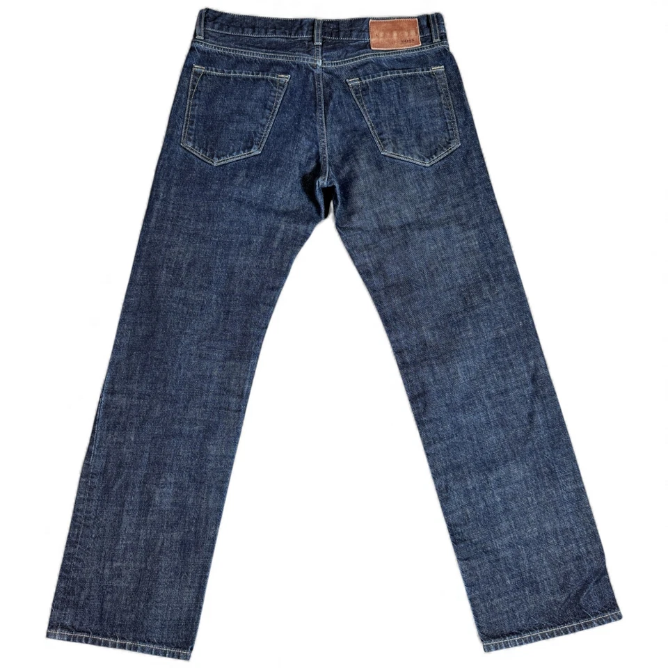 Hugo Boss Jeans Mens 33x30 Blue Denim Dark Wash Straight Leg Casual Workwear - Image 2 of 4