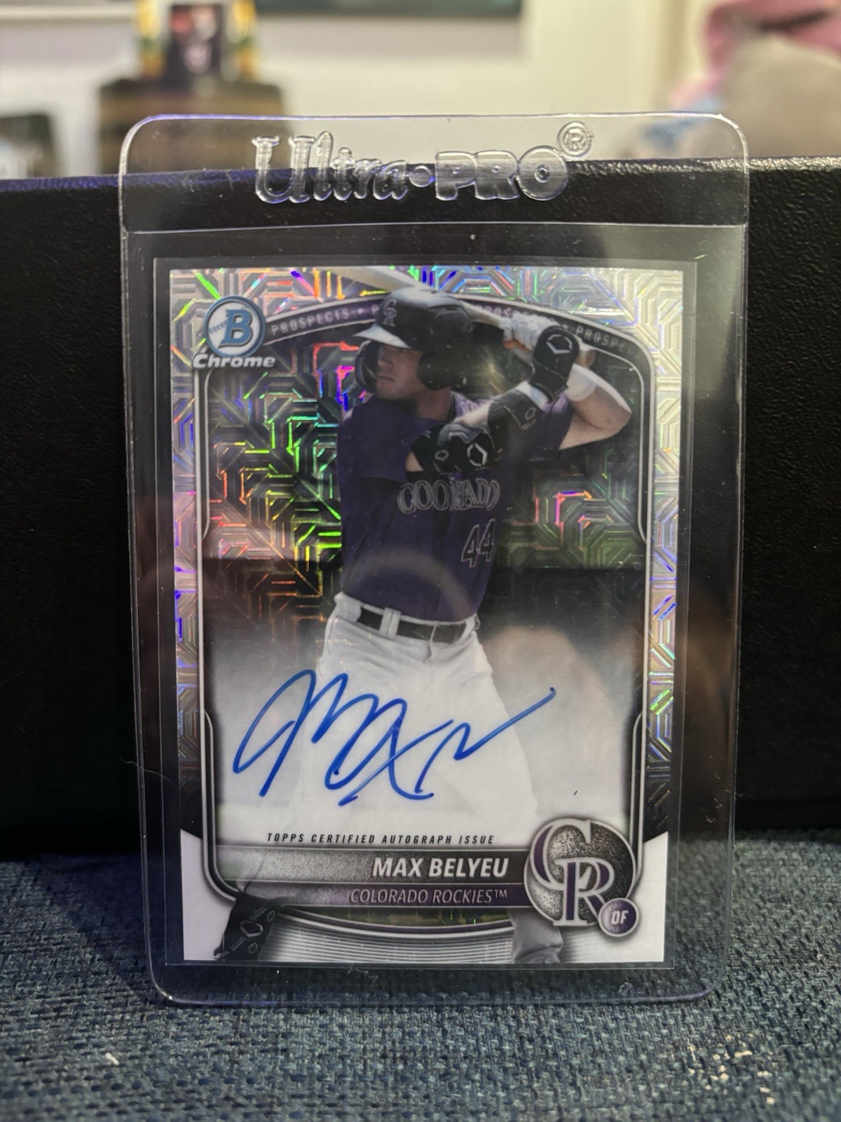 Max Belyeu 2025 Bowman Draft Mega Box Auto BMA-MB Mojo Refractor ROCKIES