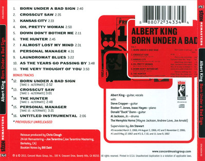 ALBERT KING - BORN UNDER A BAD SIGN [STAX REMASTERS] NEW CD