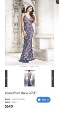Pristine Jovani Prom Dress 26533 - Navy Sequin Gown - Size 10 (ORG 640$)
