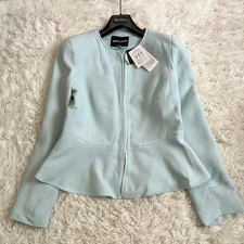 Giorgio Armani collarless peplum jacket with double zip, size 3L 44 Brand new