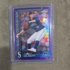 2025 Topps Chrome Logofractor Logan Gilbert Purple #’ed /250 Seattle Mariners