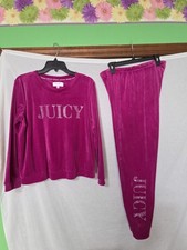 JUICY COUTURE LARGE grape/purple Sleepwear 2 Pc Velour Bling VGC see all pic