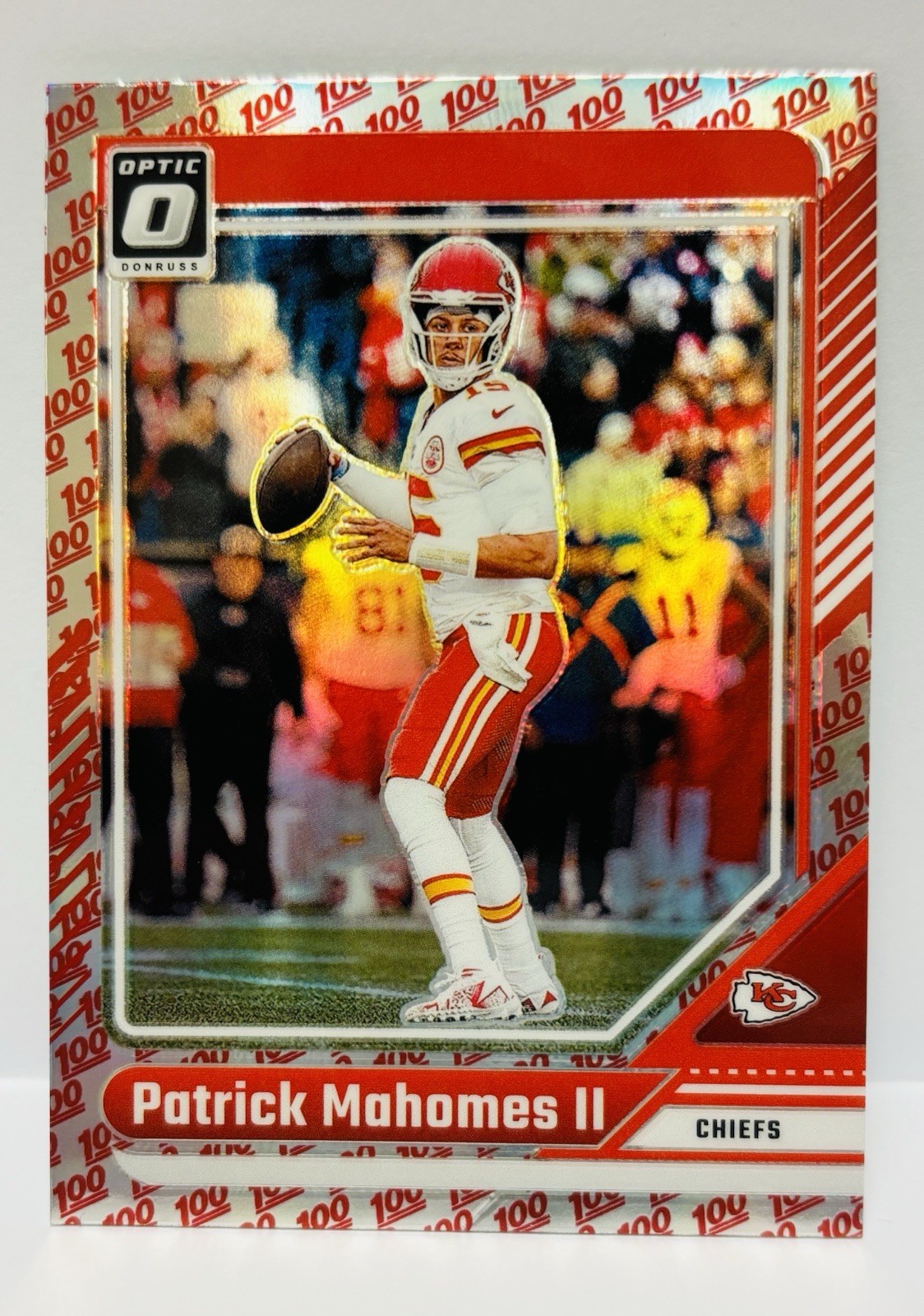 2024 Donruss Optic Patrick Mahomes II 💯 One Hundred Emoji SSP Case Hit #94