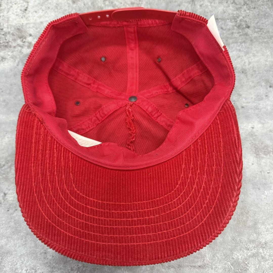 Marlboro Corduroy Cap Red 80S Made In Usa Hat Vintage Logo ONE