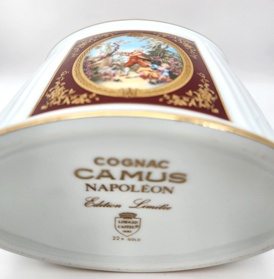 CAMUS Napoleon Cognac 700ml Limoges Porcelain Decanter 22k Gold