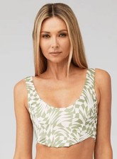 NWT For Love  Lemons Nomi Green  Pink Bustier Crop Top Size XS