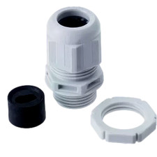 Grey Plastic Gland Kit - Includes 1mm² to 1.5mm² Flat Cable Insert & Locknut