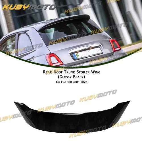 1pc Gloss Black Rear Trunk Spoiler Lip Roof Wing For Fiat 500 2005-2024 2006 07