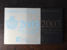 SAN MARINO COIN SET 2003 WITH 5 EURO 925 SILVER COIN IN ORIGINAL FOLDER