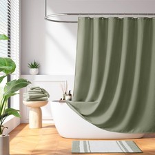 Madison Park Shower Curtain Waffle Size 36W x 72L Pack of 1 Solid Sage Green