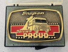 1989 Snap-on Tools Solid Brass Box Truck Drivin Proud Belt Buckle BTS SSX-1313