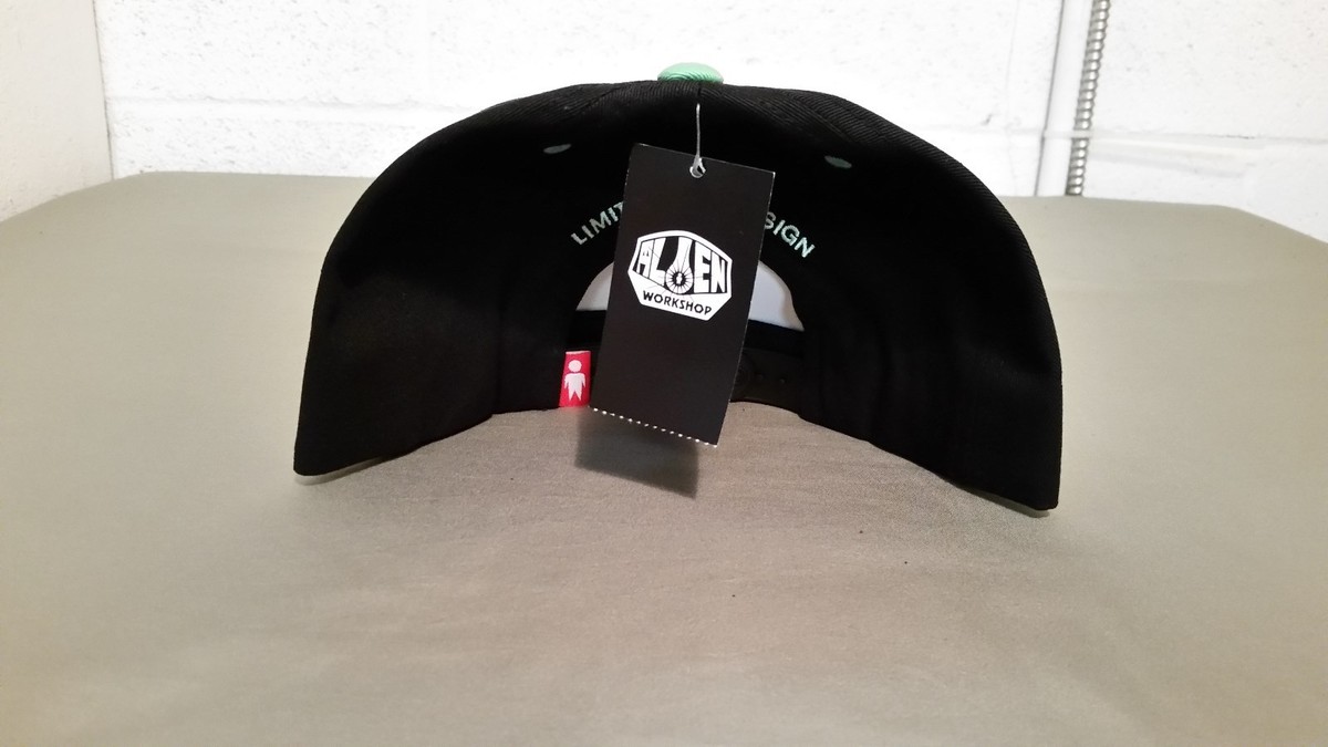 New Alien Workshop Skater Baseball Black Mint Green Snapback Cap