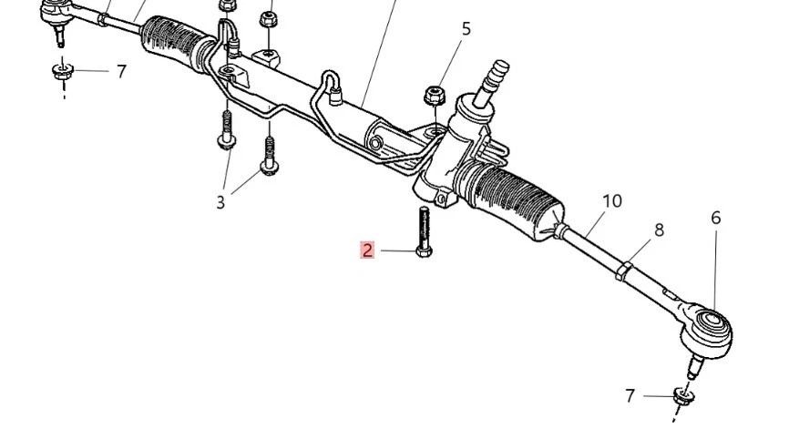 Perno con brida y lavado de cremallera de dirección OEM Mopar 6504585 Foto 2 de 4