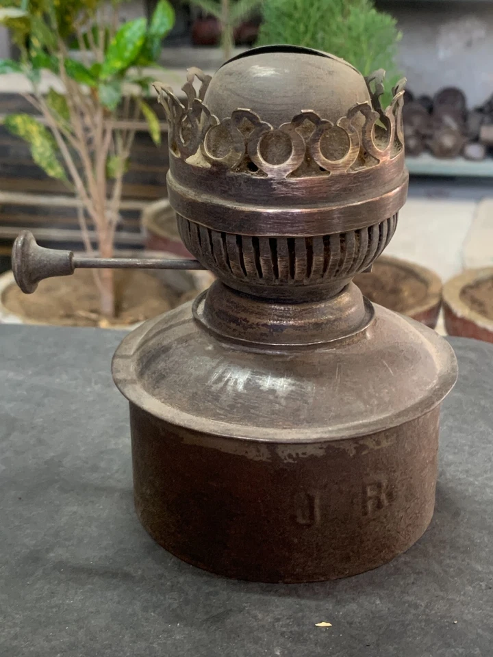 Lámpara de queroseno Wiman hecha a mano de colección quemador lámpara de aceite Lightning hecha en Alemania Foto 3 de 4