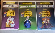 Lot of 3 Schoolhouse Rock Multiplication Science Grammar Rock VHS Tapes Vintage