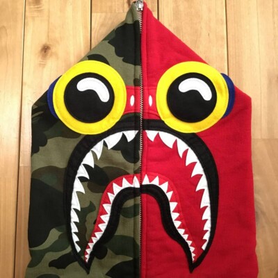 BAPE × HEBRU BRANTLEY FLYBOY Shark Full Zip Hoodie A Bathing Ape