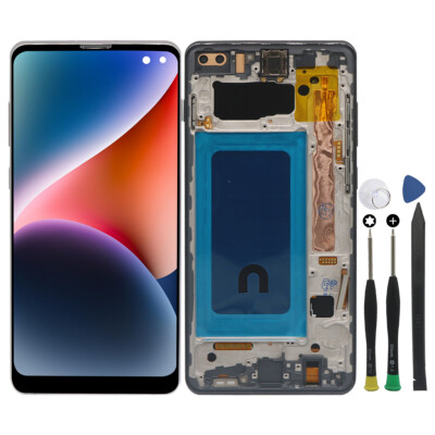 For Samsung Galaxy S10 Plus G975 TFT LCD Display Touch Screen Digitizer Frame