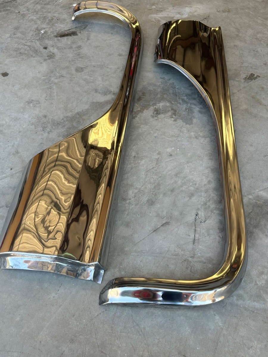 1957 1958 CADILLAC ELDORADO PAIR REAR FENDER SKIRTS POLISHED