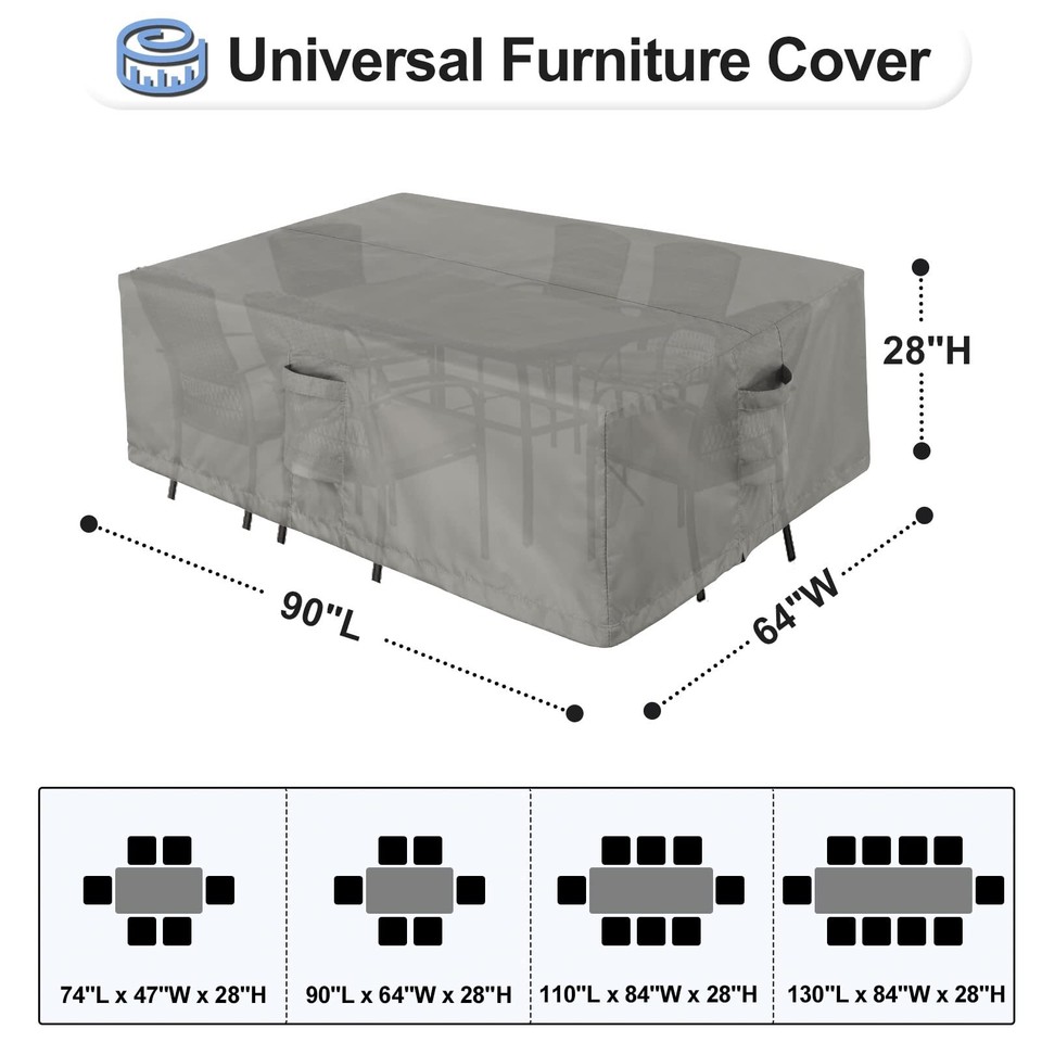 Outdoor Waterproof Patio Table Furniture Set Covers Rectangle Couch