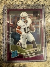 2023 Donruss Clearly Tre Tucker Rated Rookie Purple /199 Raiders #87