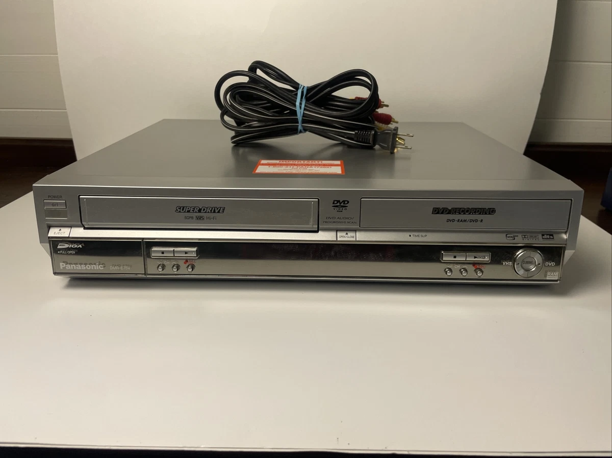 Panasonic DMRE75V VCR DVD Recorder/Burner Combo VHS to Disc No