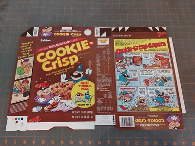 Vintage Ralston Cookie Crisp Cereal Box Never Glued or Bent Art 1985 Brown Cop