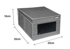 Box Scatola Salvaspazio Portatutto Contenitore Armadio Organizer 25x35x16cm dfh