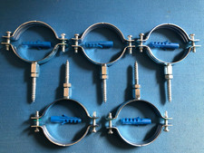 5 x anti vandal down/drain pipe strong steel metal bracket clip zinc 68mm - 74mm