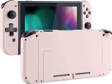 eXtremeRate Soft Touch Grip Back Plate for Nintendo Switch Console Pink