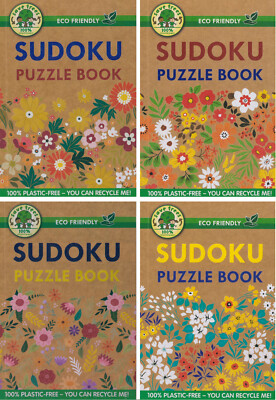 4 x A5 Sudoku Books LARGE PRINT Number Puzzle Activity Brain Teaser Eco Range
