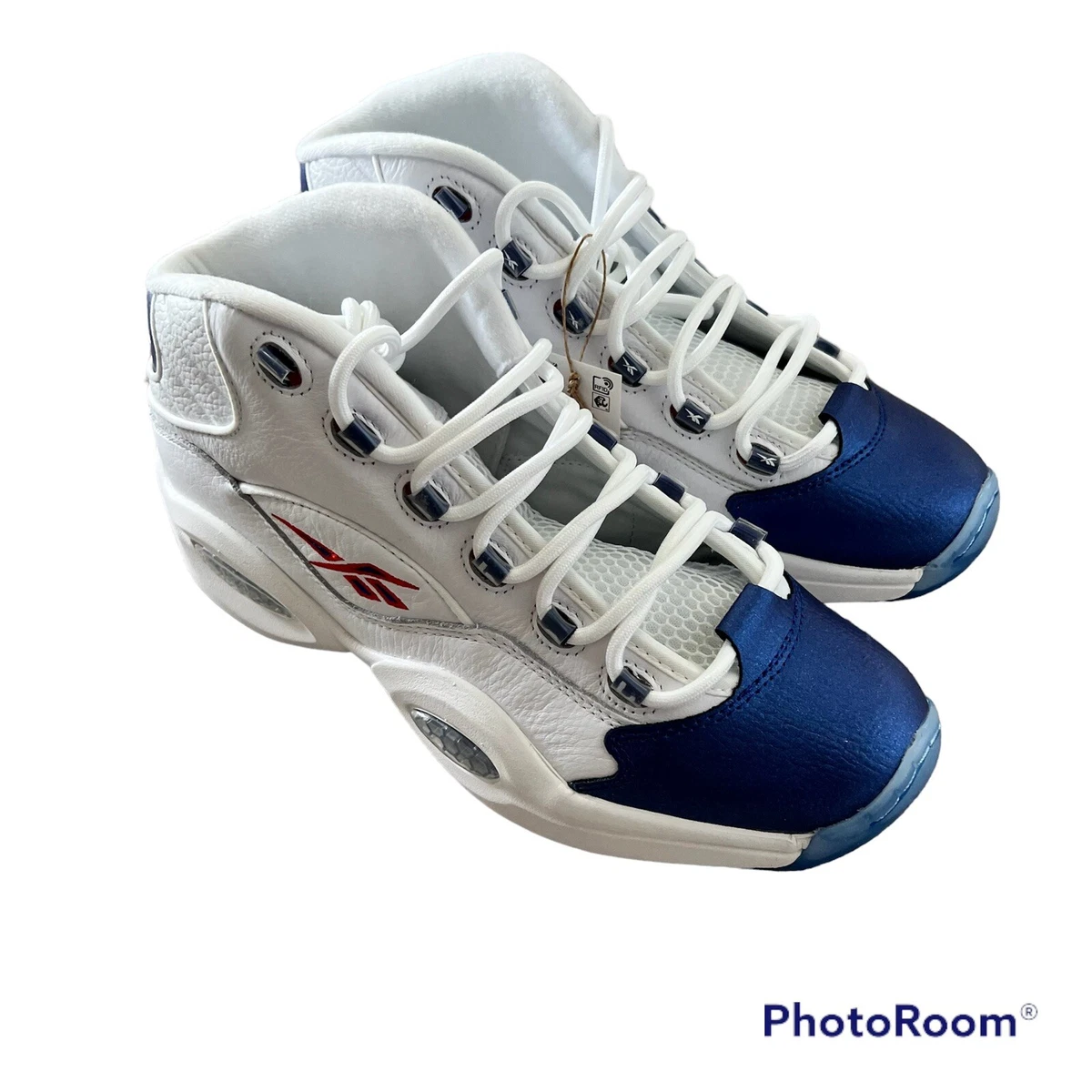 Reebok Question Mid Allen Iverson Blue Toe 2022 Basketball Shoes mens sz 11 new