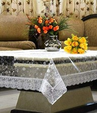 PVC Square Center Table Cover with Silver Border 48x48 inches US