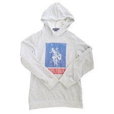 U.S. Polo Assn. Boys Graphic Hoodie Heather Gray Size XXL 18