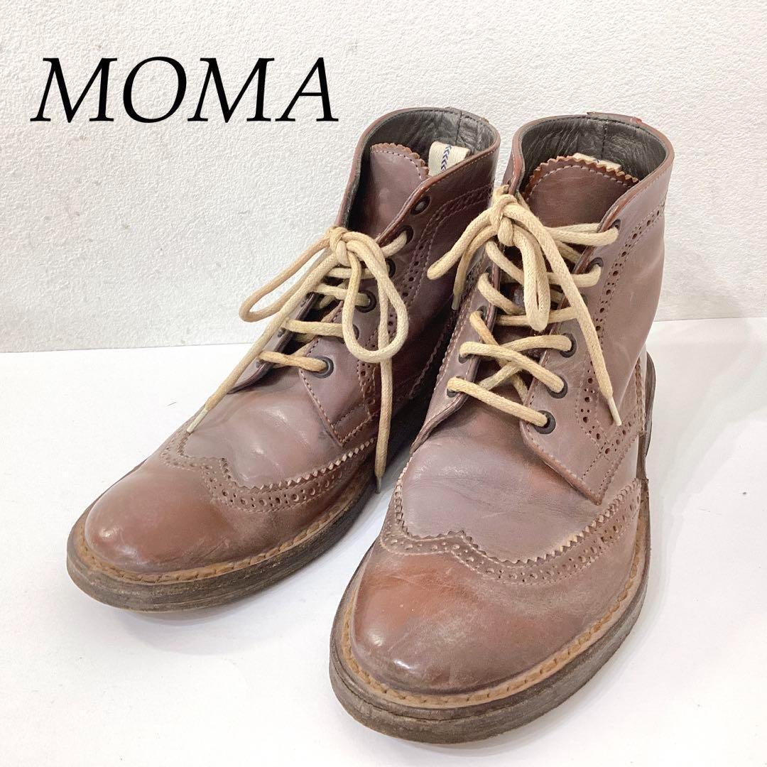 MOMA Short Boots Laceup Boots US:6 Brown Leather Wingtip Vintage 1.18” Heel Y2K