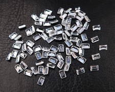 Zircon - facetté forme émeraude - 89pcs - 9.60Cts - 2*3mm - sertissage