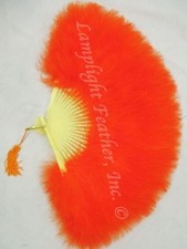 Orange Marabou Feather Fan 12"x 20" per Each