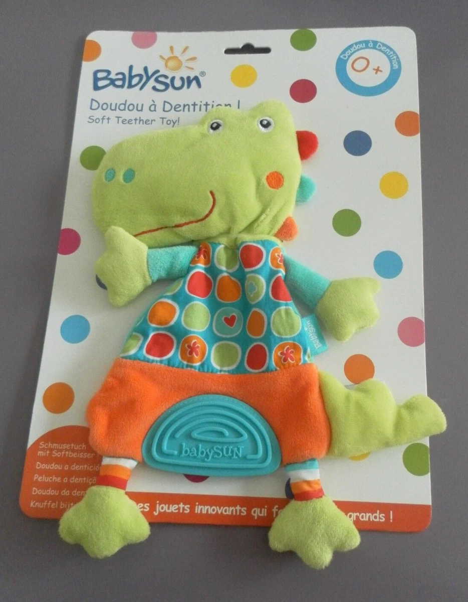 Doudou Plat Babysun Fusée Martien Violet Rose Orange Vert