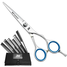 JW S2 Shear & 4 Pcs. Carbon Comb Set (Right or Left Hand Available!)