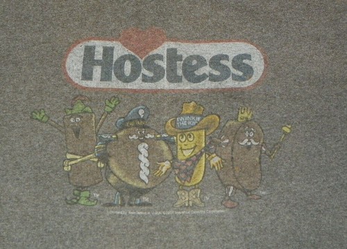 Vtg Hostess Snack Cakes Twinkie the Kid T-Shirt 2007 Promo Gray Size Mens XL