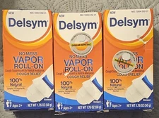 Delsym No Mess Vapor Roll-On Cough Relief 1.76 OZ Lot Of 3