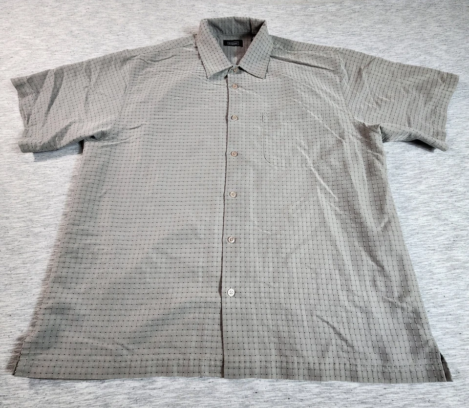 Camisa de vestir Hagger para hombre grande manga corta abotonada sensación suave Foto 2 de 4