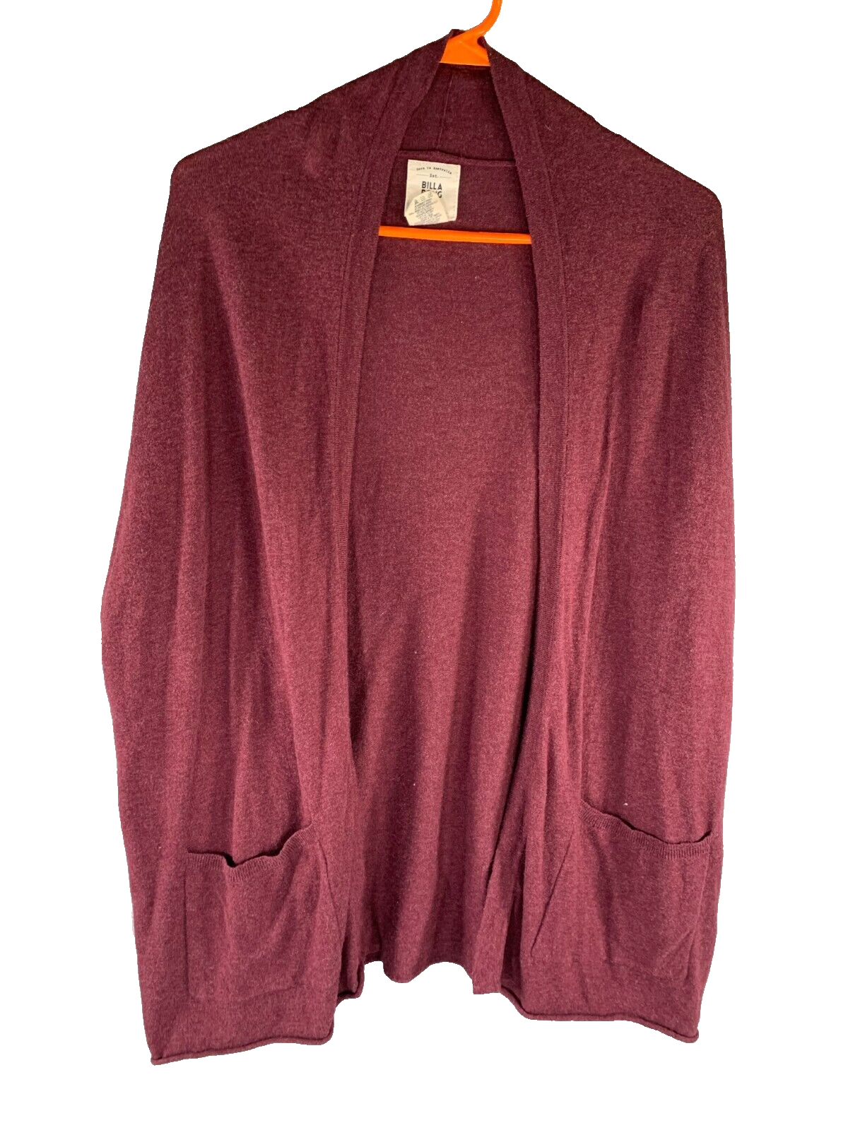 Billabong Women's Essential Open Front Cardigan in Burgundy Wine Red – Cozy and Stylish Pullover for Everyday Comfort, #4175