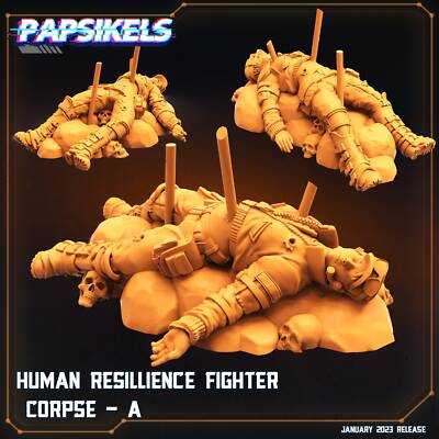 Human Resilience Fighter Corpse - A | DnD Miniatures | Tabletop Gaming |