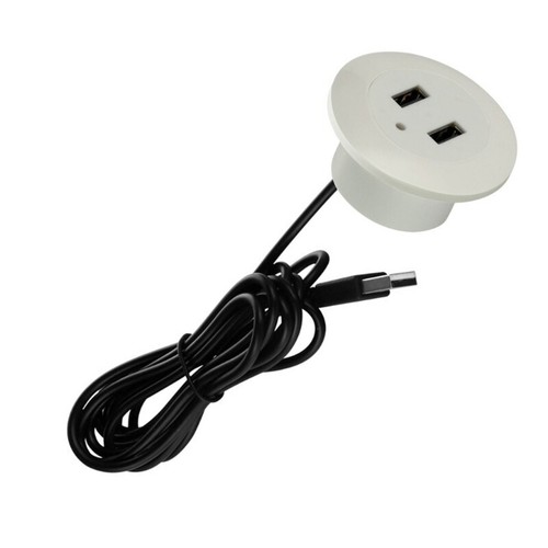 2 Port USB Desk Hole Round Desktop Charging Station USB Embedded Power Adapter - 第 7/24 張圖片