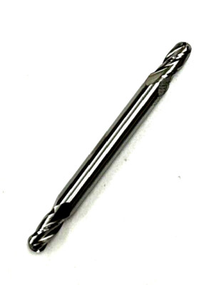 5/32'' 4 FLUTE DOUBLE END STUB SOLID CARBIDE BALL NOSE END MILL  HTC 195-4156 USA