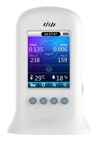 FEINSTAUBMESSGERÄT PARTIKEL FEINSTAUBBELASTUNG TEMPERATUR FEUCHTIGKEIT FS1 - Picture 1 of 2