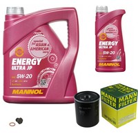 Mann Inspektionspaket 6L Mannol Energy Ultra JP 5W-20 FüR Mazda 626 III 2.0 D